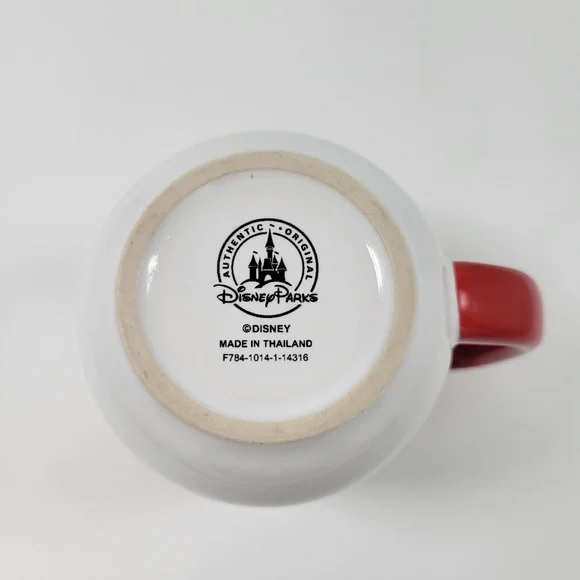 Disney Parks‎ Minnie Mickey Mouse Once Upon A Time Red White Sketch Coffee Mug - Picture 8 of 8